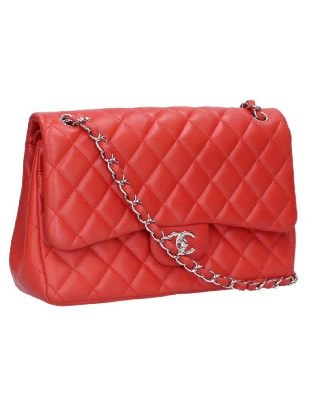 Chanel Quilted 30 Lambskin Double Flap Chain Leather Shoulder Bag